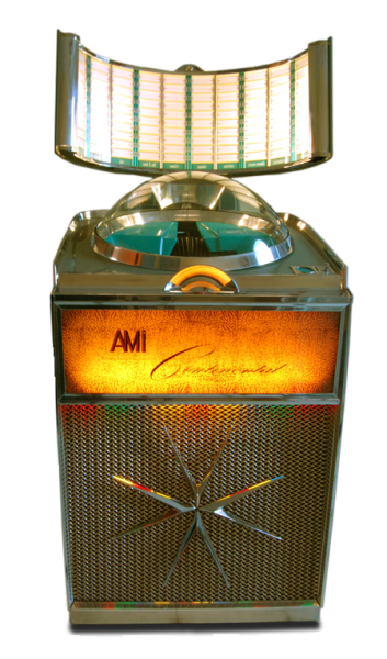 link to page for Ami Continental jukebox of 1961. Manual model