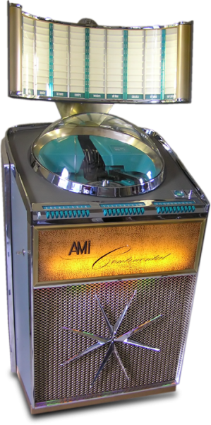 link to page for Ami Continental jukebox of 1961. 'Electronic' model